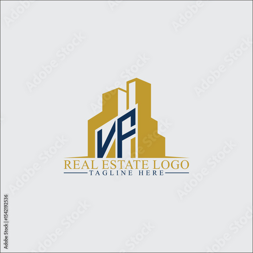 Modern VA Real Estate Logo Design with Building Silhouettes