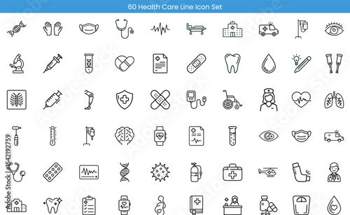 Health Care Line Icon Set