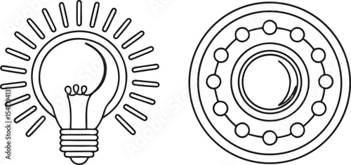 Light Bulb Idea Icon for Innovation Creativity and Bright Solution Vector Concept