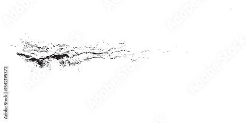 A clean, flowing grunge background is produced by abstract black ink splatters, transparent bubbles, and splashes of clear blue water.