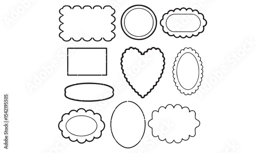 Scallop squiggly borders frame collection.
