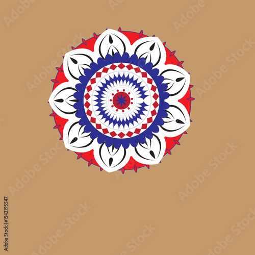 Ornate white crochet doily displayed on beige background. Handmade decorative lace. Circular design with intricate patterns. Top view. Beautiful detail. Perfect for home decor. Used as decorative