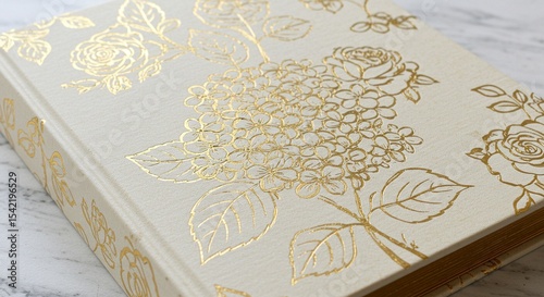 Embossed Floral Book Cover with Gold Foil Details
