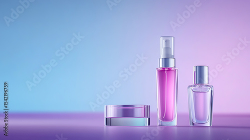 Stylish beauty products showcased on a vibrant background, perfect for showcasing elegance and sophistication in skincare and cosmetics.