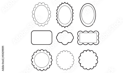 Scallop squiggly borders frame collection.