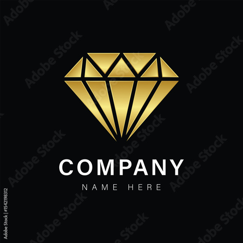 Luxury Gold Diamond logo for company and branding vector illustration 