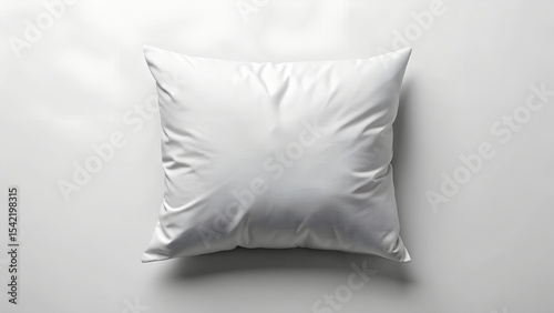 White Pillow Top View with Natural Lighting Mockup