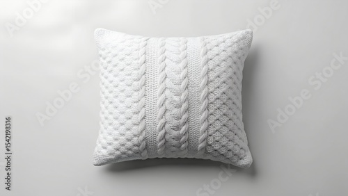 White Knitted Pillow Textile Texture Mockup