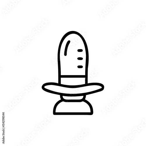 Line Art Icon Depicting a Hindu God Shiva Wearing a Unique Hat Shaped Like a Crown