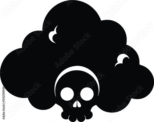 Air pollution icon in glyph style