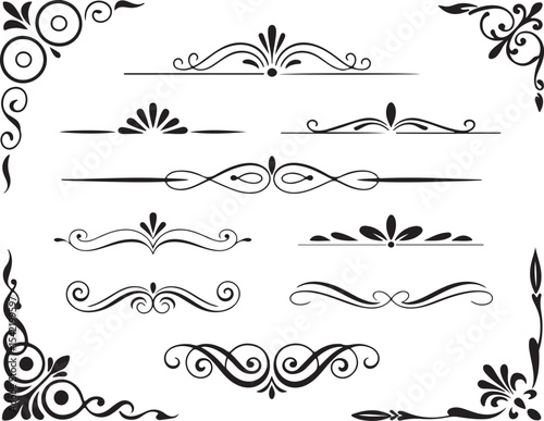 Ornate Calligraphy Divider and Corner Set