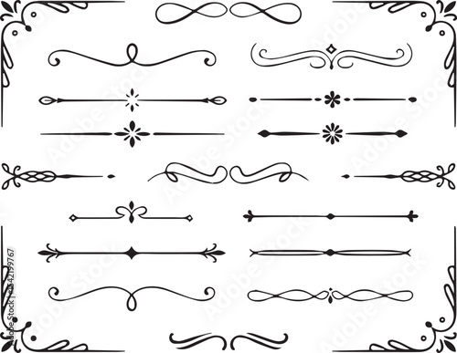 Ornate Calligraphy Divider and Corner Set