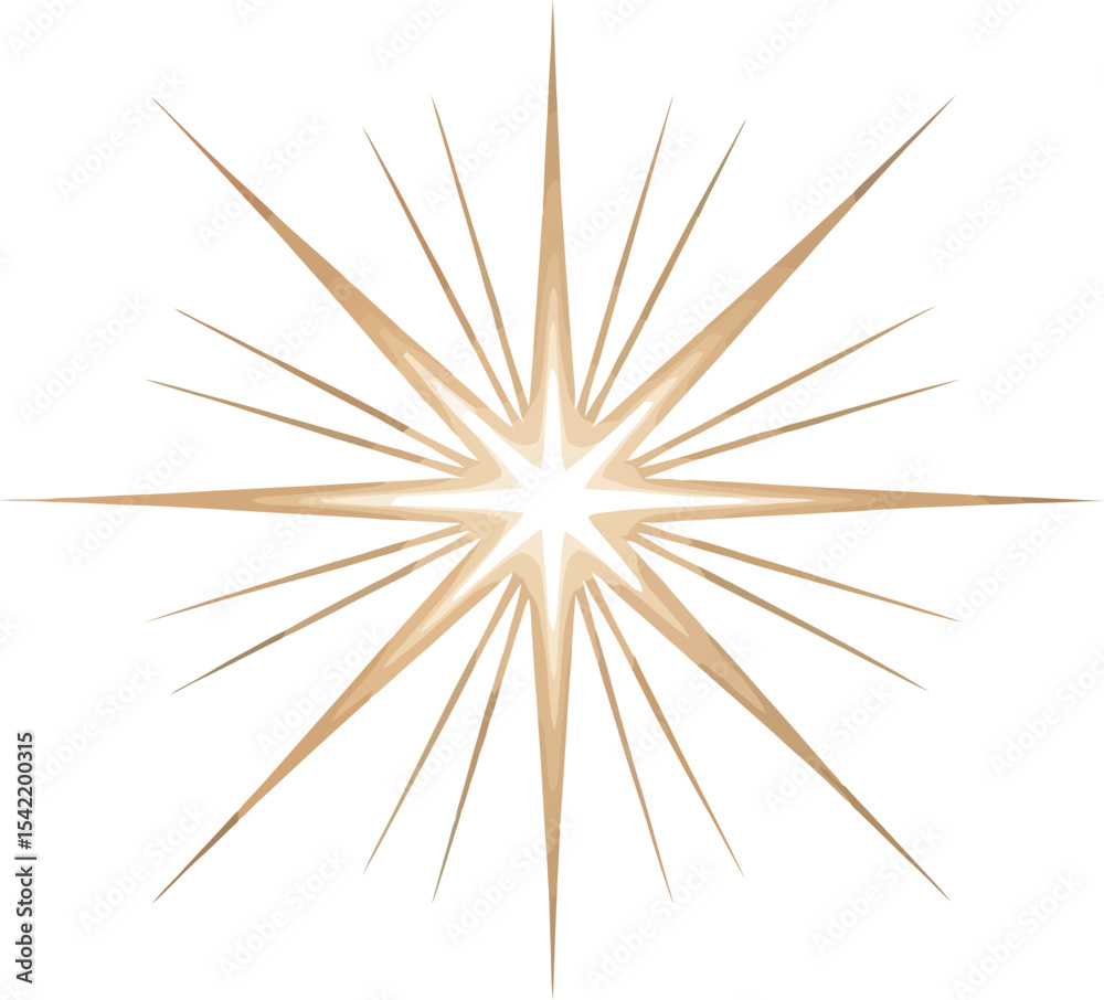 Obraz premium Golden Starburst Design Element Perfect for Festive Decorations, Branding, and Website Designs