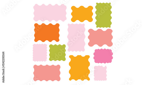 Scallop squiggly borders frame collection.