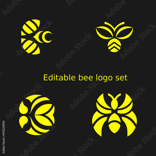 bee logo, honey bee logo, abstract bee logo