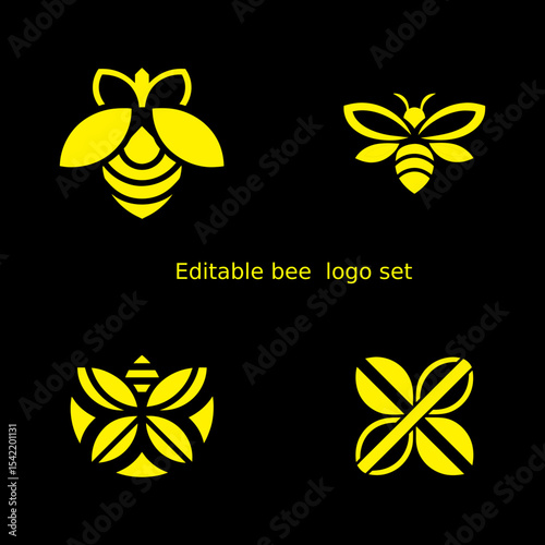 bee logo, honey bee logo, abstract bee logo