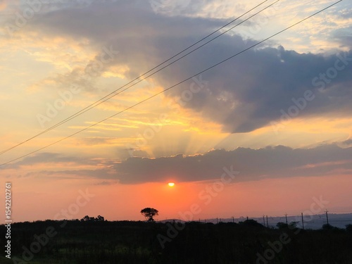 sunset over the river