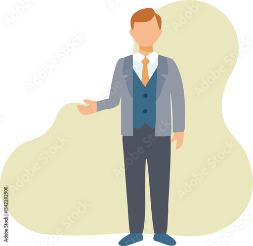 Office Executive Character Illustration in Color
