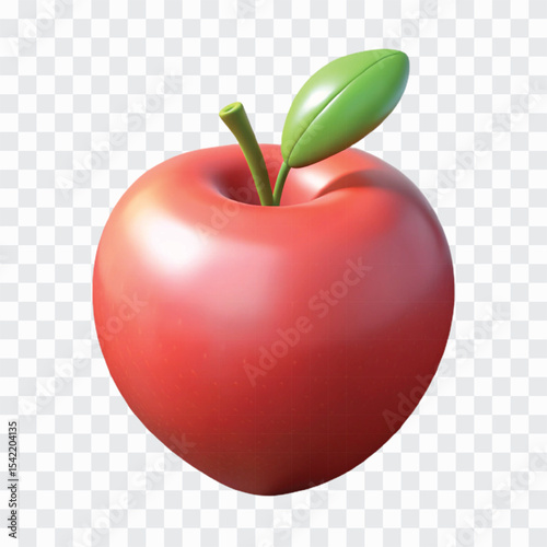 3D Apple Icon PNG | Fresh Fruit, Nature Harvest, Healthy Food Illustration
