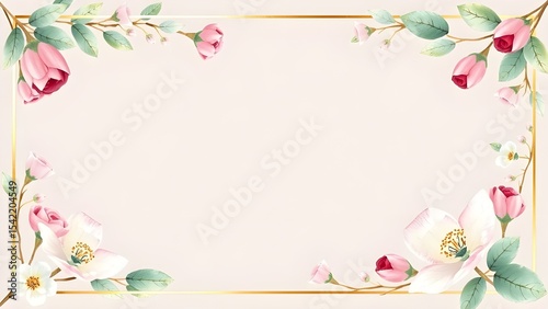 frame with lite water color flowers