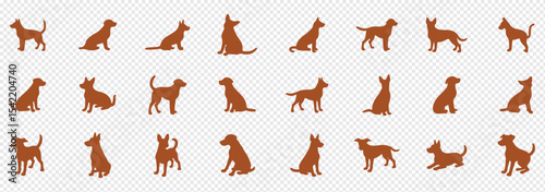 Labrador Retriever Dog collection silhouette black vector on white background
