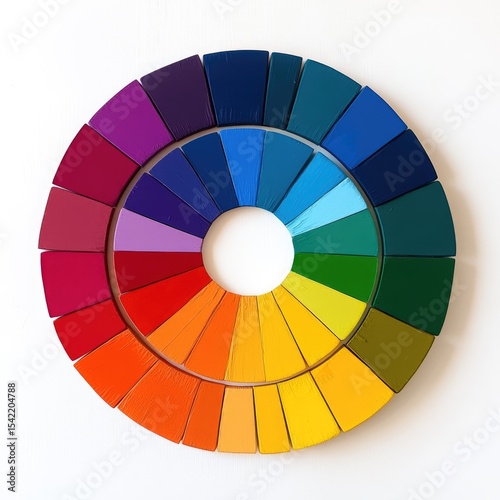 Color wheel, vibrant, circular, and segmented