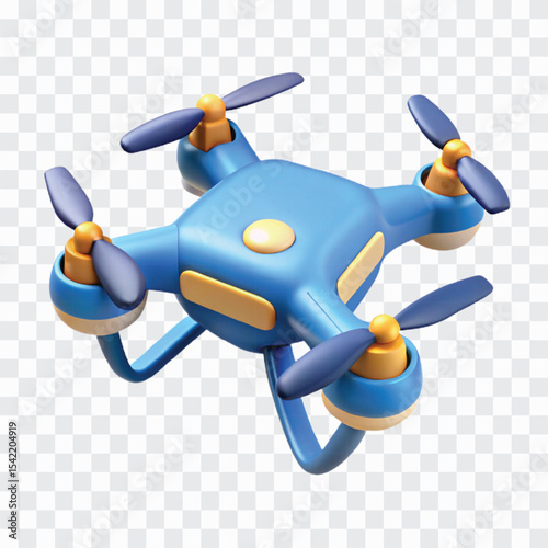 3D Drone Icon PNG | Aerial Technology, Flying Gadget, Quadcopter Illustration