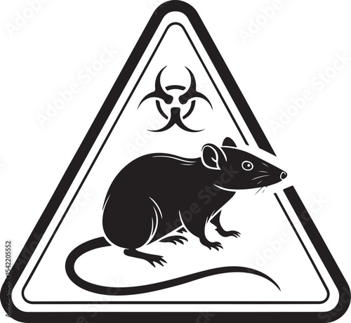 Rat Poison Pest Hazard Vector Illustration, Sketch Drawing Line Linear Symbol Icon Engraving Coloring Book, Hand-drawn Black and White Isolated