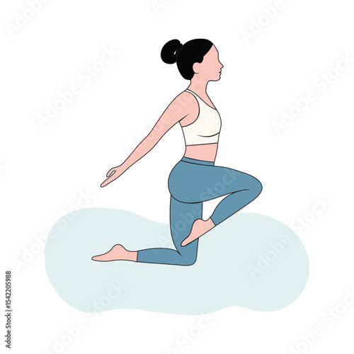 Woman Doing Yoga Bow Pose Variation for Strength and Balance