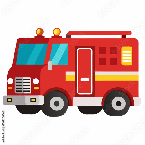 fire truck isolated on white