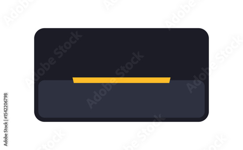 Minimal Dark UI Panel with Status Bar. Modern Interface Module Yellow Line. Clean Dashboard Element in Dark Theme