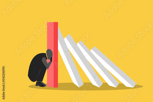 Business and financial crisis vector concept. Symbol of market crash, recession, risk, bankruptcy and loss. Eps10 illustration