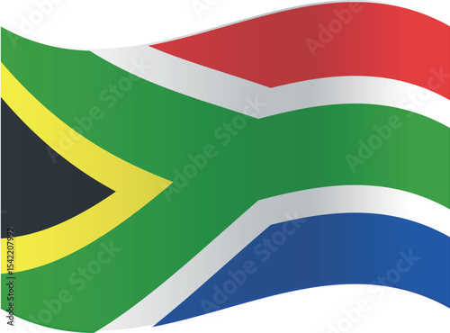 south africa flag vector isloated on a white background