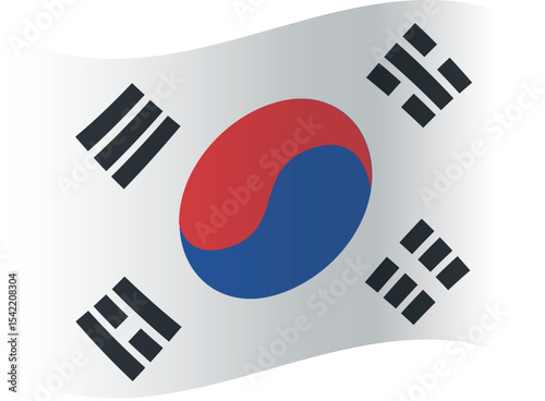 south korea flag vector isloated on a white background