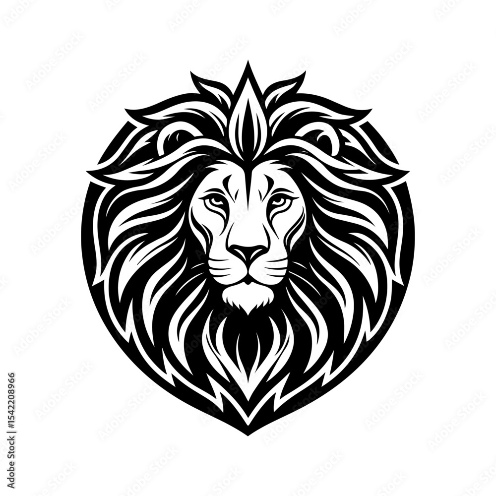 Obraz premium Lion logo and icon silhouette vector