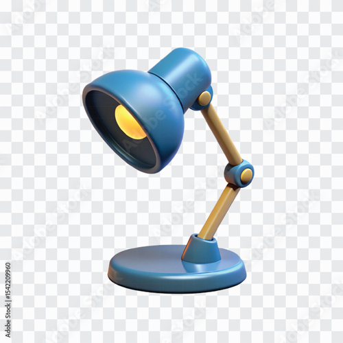 3D Adjustable Desk Lamp Icon PNG | Office Lighting, Modern Workspace, Study Lamp Illustration