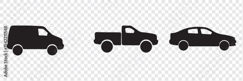 Car Silhouette vector icon with transparent background