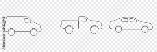 Car Silhouette vector icon with transparent background