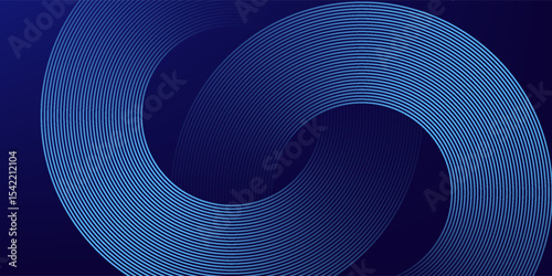 Abstract blue glowing geometric lines on dark blue background eps10