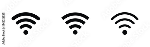 Wi-Fi Signal Strength Icons - Wireless Network Connection Vector Set

