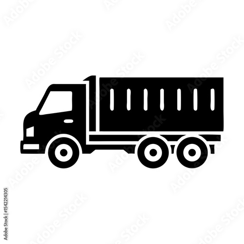 Commercial Vehicle Icons – Delivery and Transport Truck Vector Illustration Set

