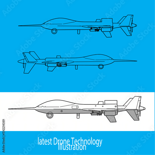 Drone Technology Illustration – 4K Vector Set of Modern Quadcopter from Multiple Angles