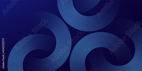 Abstract blue glowing geometric lines on dark blue background eps10
