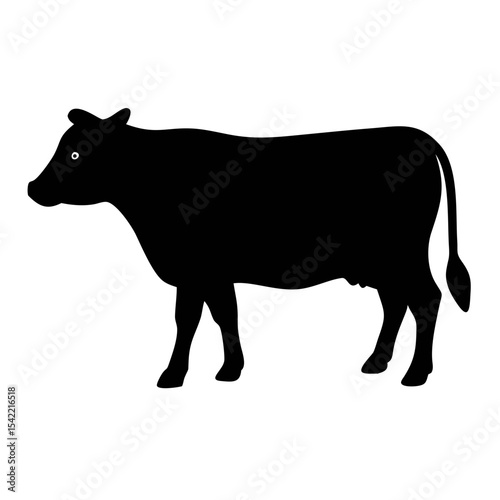 cow black silhouette Stock Illustration