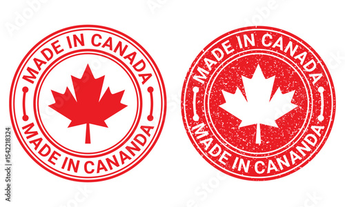 Made in Canada rubber stamp logo design icon vector template
