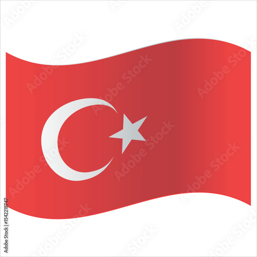 turkey flag vector isloated on a white background