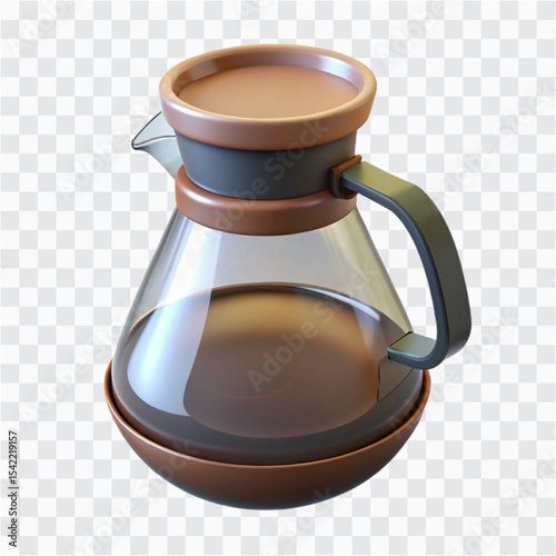 3D Glass Coffee Carafe Icon PNG | Coffee Server, Café Equipment, Brew Pot Illustration