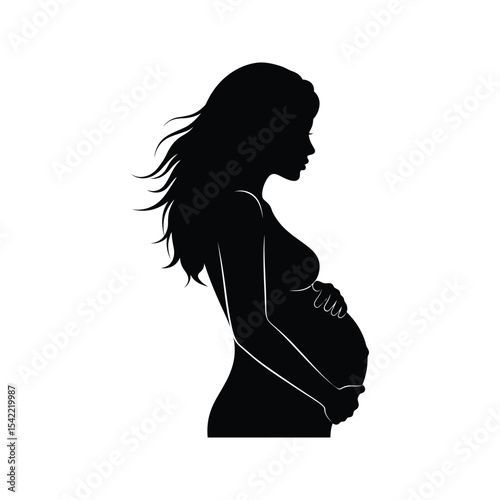 Silhouette of Pregnant Woman Motherhood Pregnancy Baby Expecting Mother Family Child New Life
