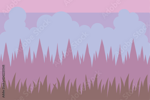 Vector illustration of an abstract sound wave with light and city backdrop