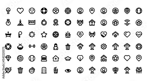 Lifestyle Line Icon Set – Thin Linear Vector Symbols of Daily Routine, Personal Development, Nutrition, Entertainment, Wellness, Leisure, and Modern Human Activities for Infographics and Mobile Apps